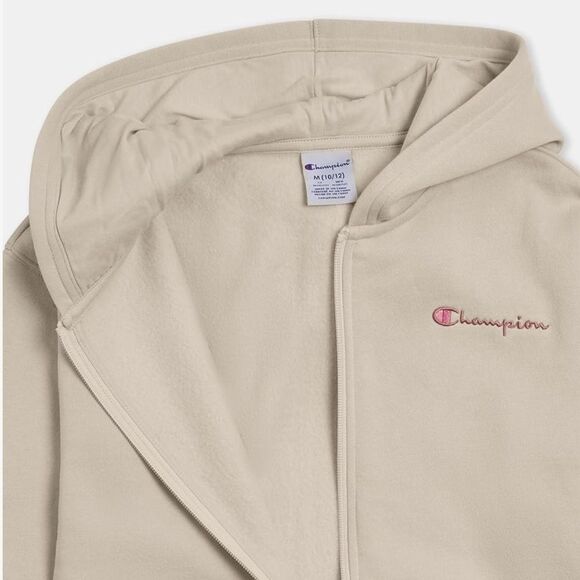 NWT Champion Girls Full Zip Khaki Signature Sweatshirt Small - Picture 6 of 7